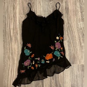 vtg Brown floral tank! 2/for$15
